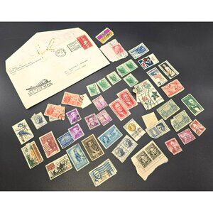 Vintage US Postage Stamp Collection Air Mail Envelopes Historical Lot LI3039